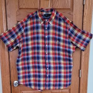 Ralph Lauren Polo Linen Men's Multicolor Plaid Shirt